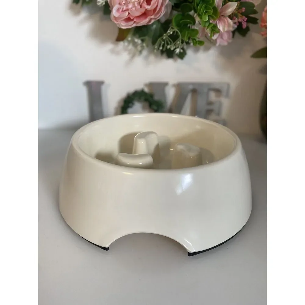 Frisco Cream Melamine Slow Feed Dog & Cat Bowl Size Large 1.5 Cups‎ 7